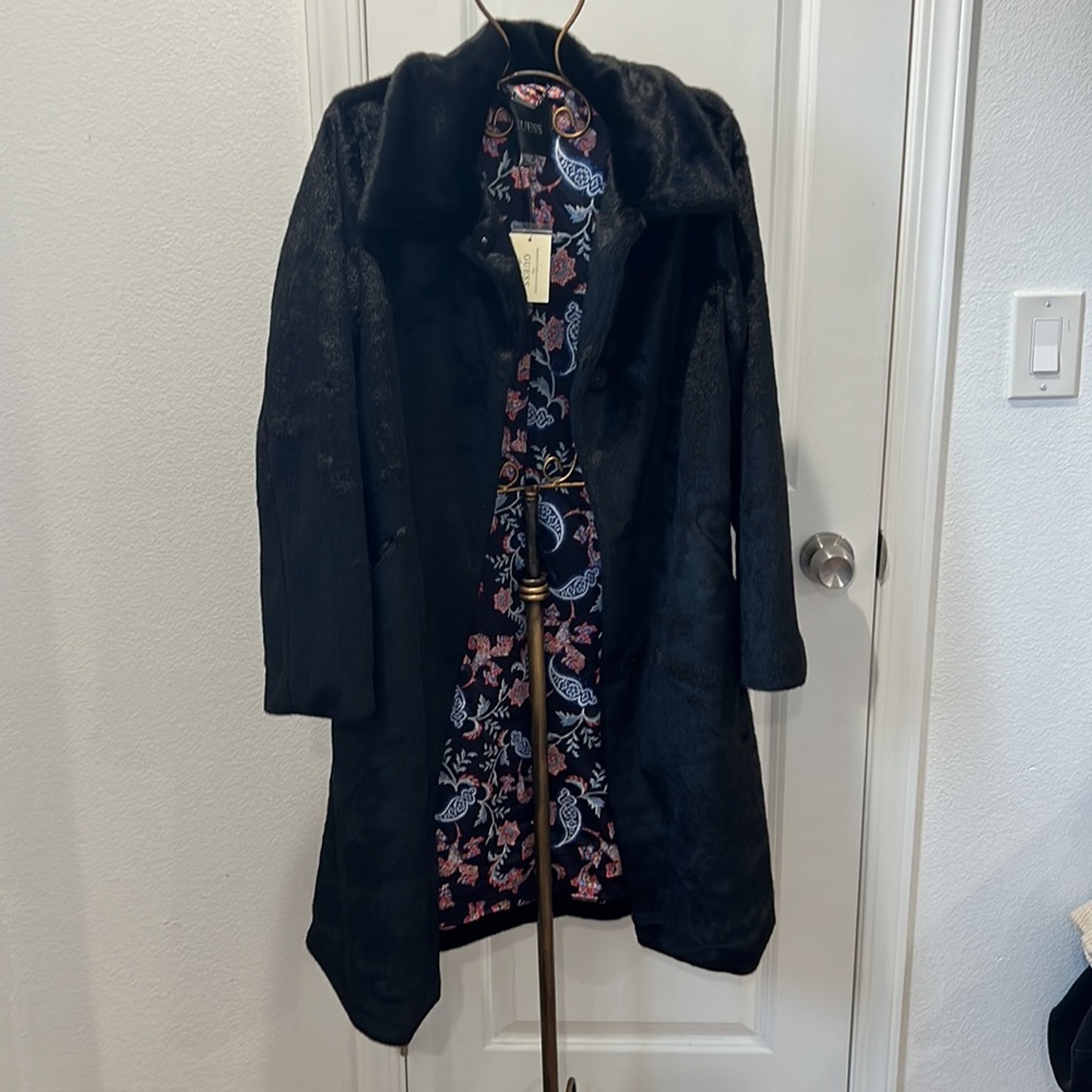 Guess Faux Fur Long Coat
